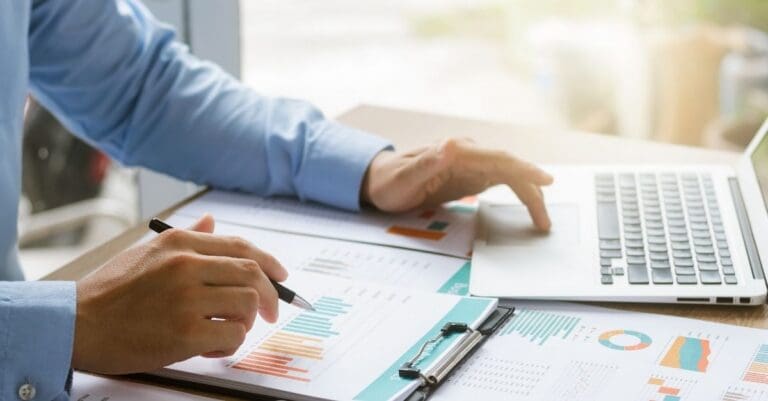 Man reviewing financial documents